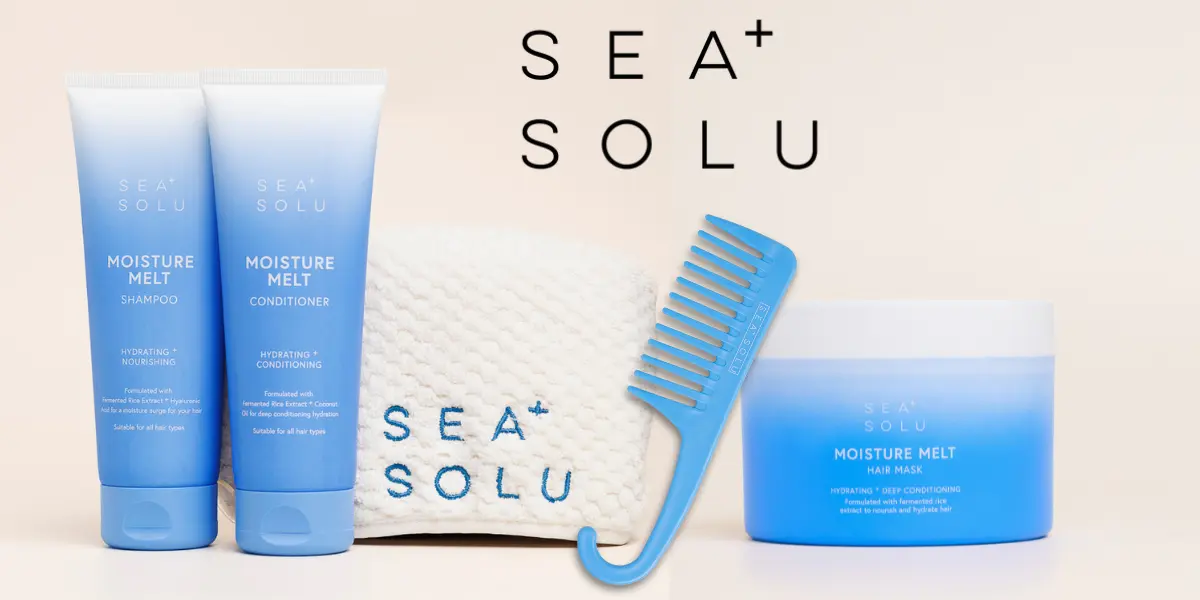 Sea plus solu haircare bottles and accessories on peter mark website